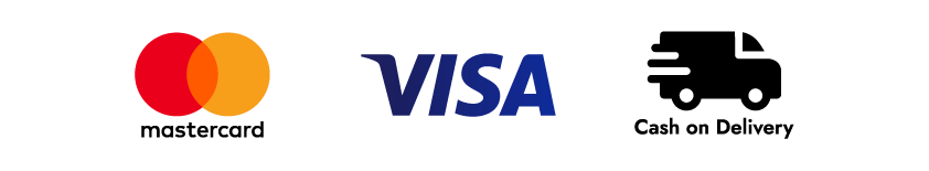 Mastercard, Visa and cash on delivery icons