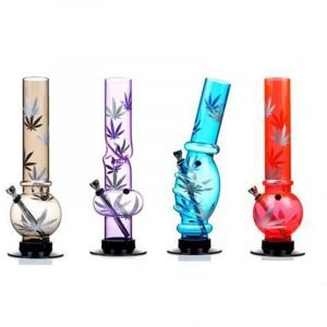 16cm Acrylic Bong with leaves
