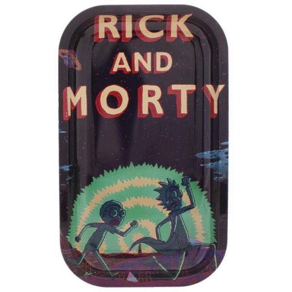 Rick & Morty Metal Rolling Tray Black