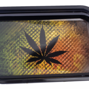 Black leaf Rasta Metal Rolling Tray small